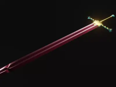 divine sword Low-poly 3D model