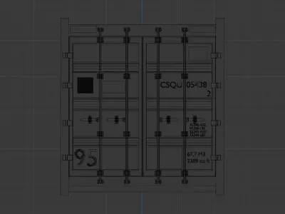 container shipping low-poly 3D model Low-poly 3D model