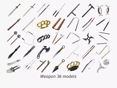 Various PBR weapons 3D Model Pack