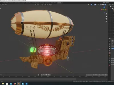 Steampunk Airship Zeppelin 3D model