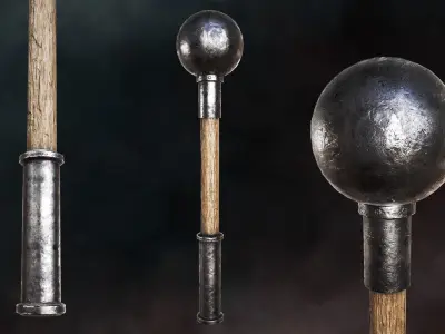 Blunt Mace Low-poly 3D model