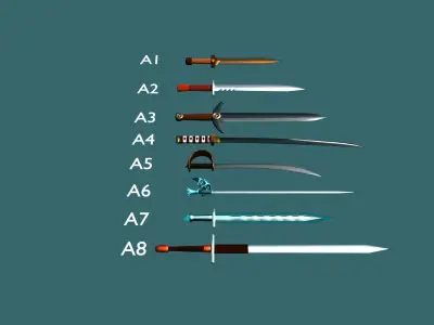 Phinikes-SC-001 list of swords 3D model