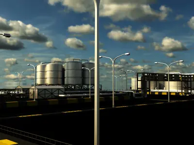 Oil Refinery 3D model