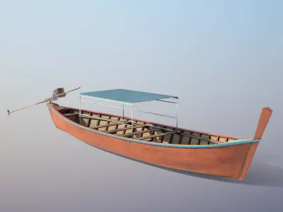 Long Tail Boat Low-poly 3D model
