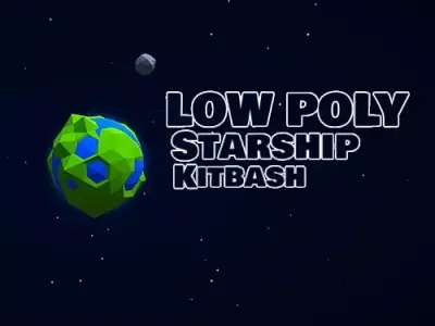 Lowpoly Starship Kitbash v1 Free 3D model