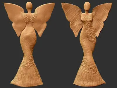 clay angel sculpture 3D print model