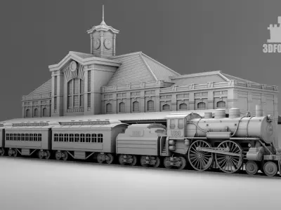 Railway station 3D print model
