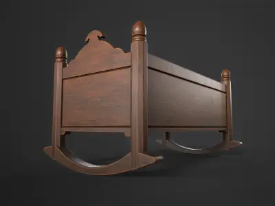 Vintage cradle Low-poly 3D model
