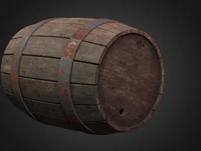 Barrel wooden Low-poly 3D model buy