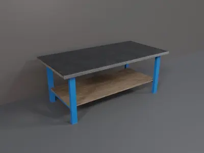 Industrial Workshop Worktable Large PBR Low-poly 3D model