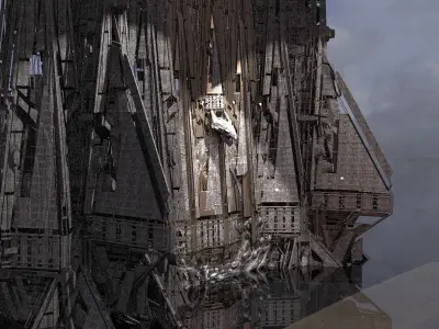 Dragon Emperor Tower Ruin Kit bash  3D model