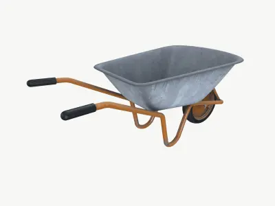 Wheel barrow Garden Cart Construction Material cart Low-poly 3D model