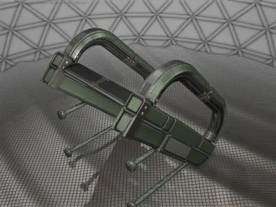 Sci-Fi Stairs - 9 - Green Version Low-poly 3D model