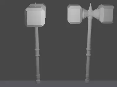 Battle Hammer  Free low-poly 3D model