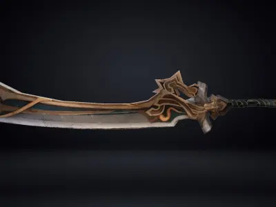 Futuristic Sword Low-poly 3D model 28
