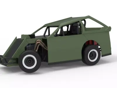 Mod Lite Race car while turning Version 2 Scale 1 to 25 3D print model