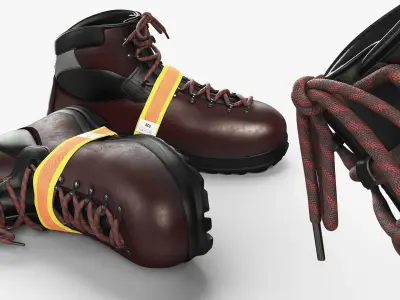 Intrinsically Safe Ice Cleats on Hiking Boots Scarpa 3D model