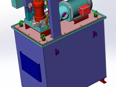 Detailed hydraulic station 3D model