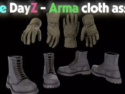 Gloves and boots free DAYZ assets Free low-poly 3D model