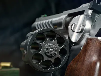 Ruger Super GP100 Low-poly 3D model