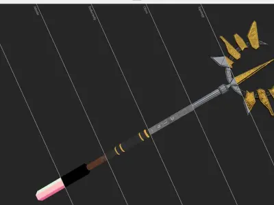Fantasy Stylish- Staff of Crown Low-poly 3D model
