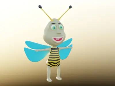 Bee 3D Low-poly 3D model