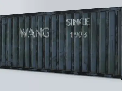 Cargo Container Mesh Low-poly 3D model