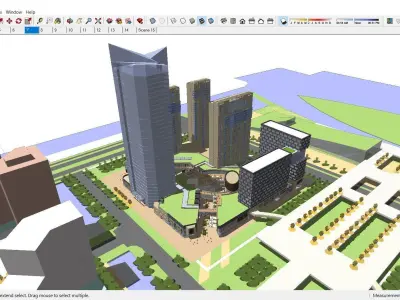 Sketchup Commercial Office Complex 256 3D model