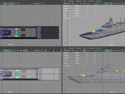 Stealth Frigate Low-poly 3D model purchase