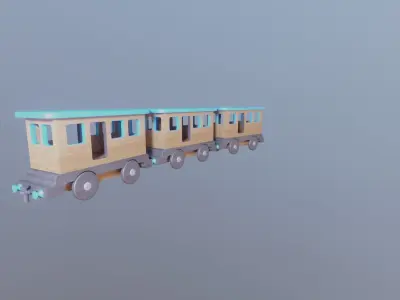 WOODEN LITTLE TRAIN CARRIAGE TOYS - RogueFilmProductions Low-poly 3D model