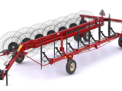 HC4114 14-Wheel Hi-Capacity Rake 3D model