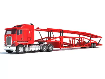 Car Carrier Semi Truck Trailer 3D model purchase