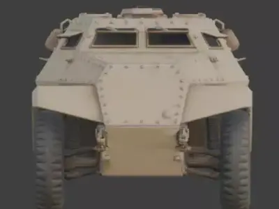 WWII Armored Recon Car 3D  Low-poly 3D model