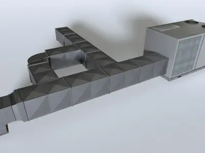 Rooftop AC hvac unit Low-poly 3D model
