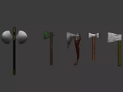 AX-MODELS- 5 MODEL MELE Low-poly 3D model