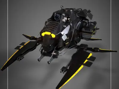 Sci-fi Spaceships Low-poly 3D model
