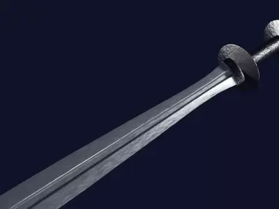 Xyphos sword with Khora handle Low-poly 3D model