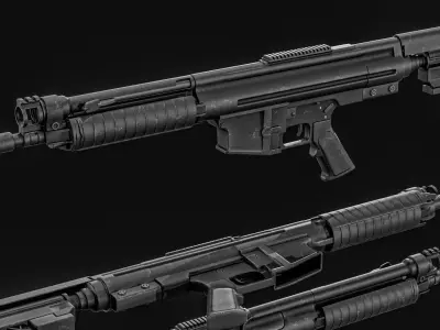  BW-20 Battle Rifle Low-poly 3D model
