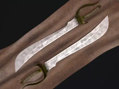  Pirate Saber sword Low Poly Low-poly 3D model