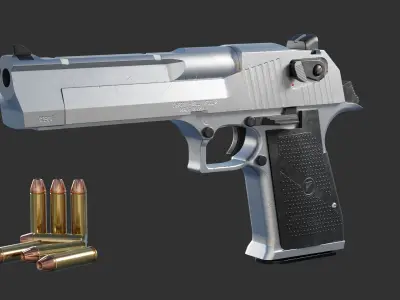 Desert Eagle Low-poly 3D model 2