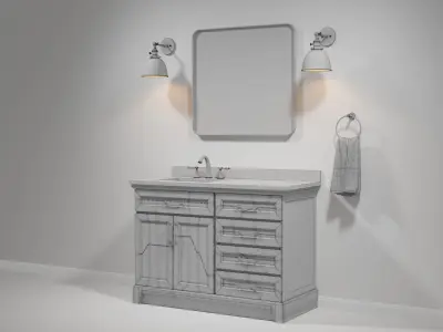 OVE Felix Vintage Grey 48 Brushed nickel 3D model