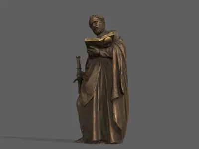Old Man Statue Low-poly 3D model shop