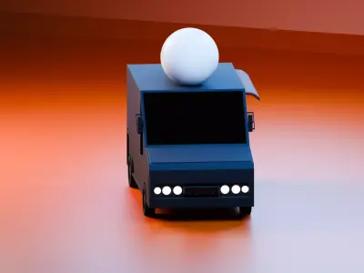 Ice Cream Truck 3d Model  Low-poly 3D model