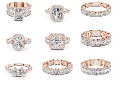 100 Woman Rings 3DM STL with 3 COLOR photos and videos 3D print model