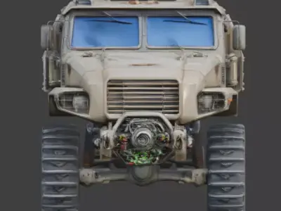 Heavy All-Terrain Half-Track 3D Model Low-poly 3D model