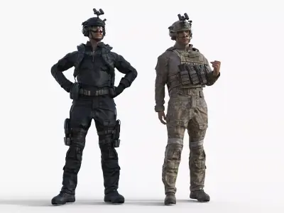 Special Forces Tactical Military Soldier Low-poly 3D model