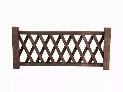 Wooden Fence A 03 Low-poly 3D model