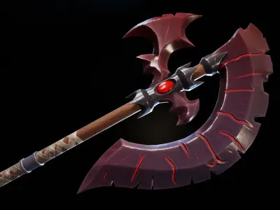 Vampiric Two Handed Axe Low-poly 3D model