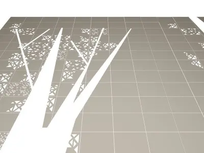 Perforated facade panels Low-poly 3D model