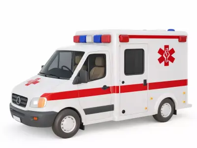 Modern Generic Ambulance Emergency Medical Response Vehicle 03 3D model